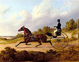 John Frederick Herring Snr Canvas Paintings - The Famous Trotter Confidence Drawing A Gig